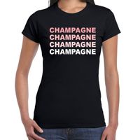 Champagne drank feest t-shirt zwart voor dames Champagne drank feest t-shirt zwart voor dames