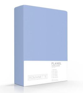 Romanette Romanette flanel hoeslaken Licht blauw 180x220