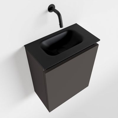 Toiletmeubel Mondiaz Ture | 40 cm | Meubelkleur Dark grey | Eden wastafel Urban Midden | Zonder kraangat