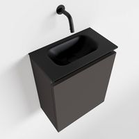 Toiletmeubel Mondiaz Ture | 40 cm | Meubelkleur Dark grey | Eden wastafel Urban Midden | Zonder kraangat