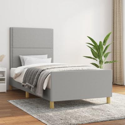 Bedframe zonder matras 100x200 cm stof lichtgrijs