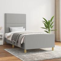 Bedframe zonder matras 100x200 cm stof lichtgrijs