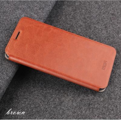 MOFI Rui serie klassieke lederen flip lederen draagtas met beugel embedded stalen plaat all-inclusive voor Xiaomi mi CC9e/a3 (bruin)