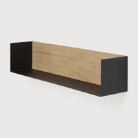 Ethnicraft Wandplank 'U' Eikenhout, 70cm, kleur Naturel/Zwart Ethnicraft Wandplank 'U' Eikenhout, 70cm, kleur Naturel/Zwart