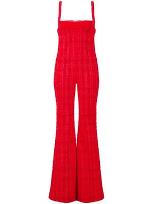 Giambattista Valli combinaison évasée en tweed - Rouge