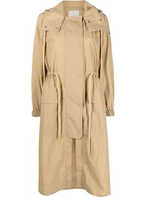 Moncler manteau à lien de resserrage - Tons neutres
