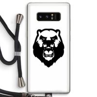 Angry Bear (white): Samsung Galaxy Note 8 Transparant Hoesje met koord