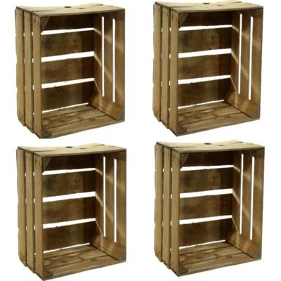 Fruitkist - 4x - gebruikt - decoratie en opbergkist - 30 x 40 x 50 cm - hout