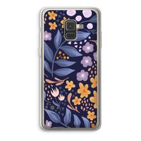 Flowers with blue leaves: Samsung Galaxy A8 (2018) Transparant Hoesje