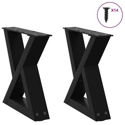Salontafelpoten 2 st 40x(30-31,3) cm staal zwart