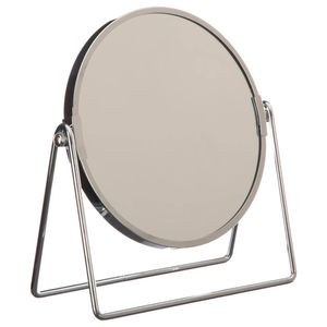 Dubbele make-up spiegel/scheerspiegel op voet 19 x 8 x 21 cm zilver - Make-up spiegeltjes