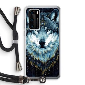 Darkness Wolf: Huawei P40 Transparant Hoesje met koord