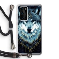 Darkness Wolf: Huawei P40 Transparant Hoesje met koord