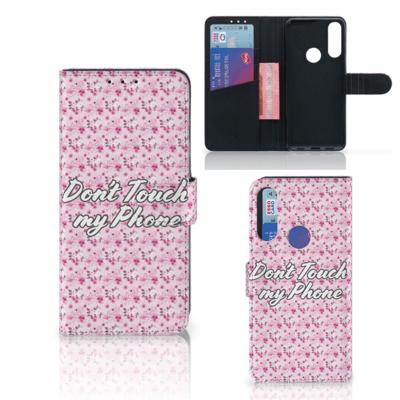 Alcatel 1S 2020 Portemonnee Hoesje Flowers Pink DTMP Alcatel 1S 2020 Portemonnee Hoesje Flowers Pink DTMP