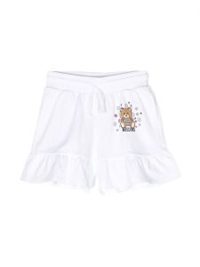 Moschino Kids short Teddy Bear à volants - Blanc