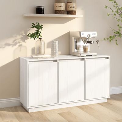 Dressoir 111x34x60 cm massief grenenhout wit