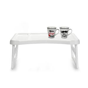 Bedtafel en Koffiebeker set - Mr Right en Mrs Always Right - Valentijn cadeautje voor hem / haar