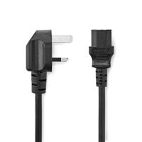 Nedis Stroomkabel | UK Male | IEC-320-C13 | Gehoekt | Recht | Vernikkeld | 3.00 m | Rond | PVC | Zwart | Label - CEGL11100BK30 Nedis Stroomkabel | UK Male | IEC-320-C13 | Gehoekt | Recht | Vernikkeld | 3.00 m | Rond | PVC | Zwart | Label - CEGL11100BK30