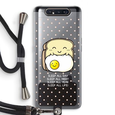 Sleep All Day: Samsung Galaxy A80 Transparant Hoesje met koord