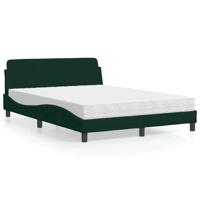 Bed met matras "Dover" fluweel donkergroen 120x200 cm