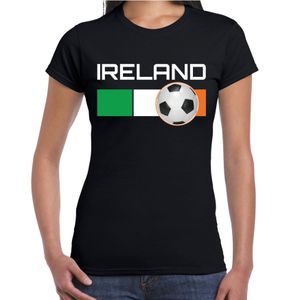 Ireland / Ierland voetbal / landen shirt met voetbal en Ierse vlag zwart voor dames 2XL  -