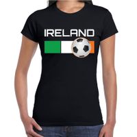 Ireland / Ierland voetbal / landen shirt met voetbal en Ierse vlag zwart voor dames 2XL  -