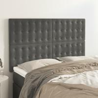 Hoofdborden 4 st 72x5x78/88 cm fluweel donkergrijs