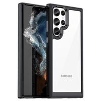 Anti-Shock Samsung Galaxy S23 Ultra 5G Hybrid Case - Zwart / Doorzichtig
