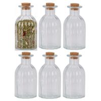 Kruidenpotjes / kleine voorraadpotjes - 6x stuks - glas - transparant - 280 ml - Weckpotten