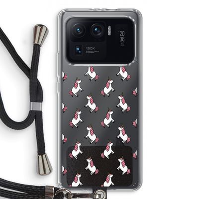 Eenhoorns overal: Xiaomi Mi 11 Ultra Transparant Hoesje met koord