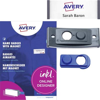 Avery-Zweckform POL30MA02-10DR Naamplaatje (b x h) 70 mm x 30 mm 10 stuk(s)
