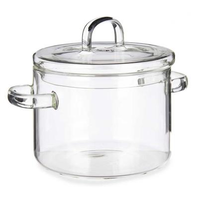Kookpan met deksel - borosilicaat glas?- 1.4 L - D15 x H20 cm - transparant