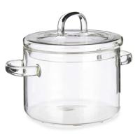 Kookpan met deksel - borosilicaat glas?- 1.4 L - D15 x H20 cm - transparant