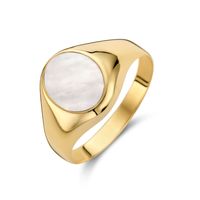 Ring Parelmoer Ovaal geelgoud parelmoerwit
