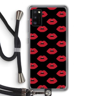 Lips: Samsung Galaxy A41 Transparant Hoesje met koord
