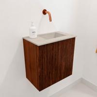 Toiletmeubel Mondiaz Joya Dlux | 40 cm | Meubelkleur Ruby | Faye wastafel Opalo Wasbak Rechts | Zonder kraangat(en)
