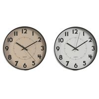 Muurklok Home ESPRIT Wit Beige PVC 30 x 4 x 30 cm (2 Stuks)