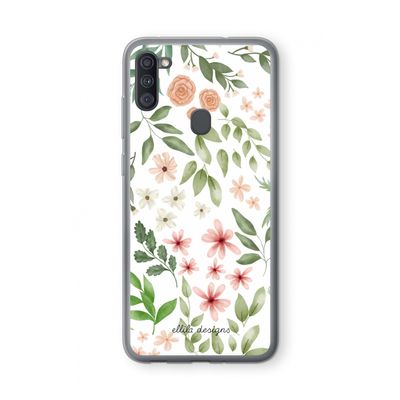 Botanical sweet flower heaven: Samsung Galaxy A11 Transparant Hoesje
