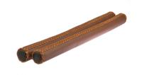 Velo stuurgrepen leer 40 cm Ø2 cm bruin per set