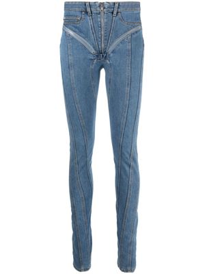 Mugler jean Spiral à coupe skinny - Bleu