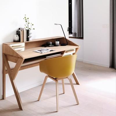 Ethnicraft Bureau 'Origami' Geolied Eikenhout, 135 x 55cm, kleur Naturel/Crème
