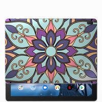 Lenovo Tab E10 Siliconen Hoesje Purple Flower - thumbnail