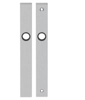 Schildpaar smal rechthoek LS rvs mat WC72