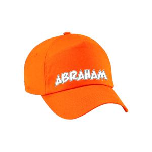 Cadeau pet/cap voor heren - Abraham - oranje - vijftig/50 jaar - verjaardag