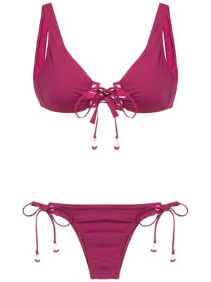 Amir Slama lace up bikini - Rose