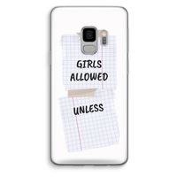 No Girls Allowed Unless: Samsung Galaxy S9 Transparant Hoesje