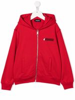 DSQUARED2 KIDS hoodie zippé à logo imprimé - Rouge - thumbnail