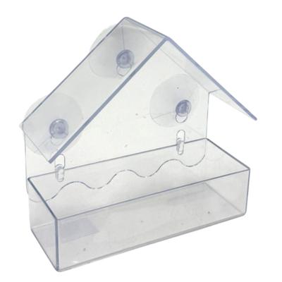 Haushaltshelden Vogel voederhuisje raam - transparant - kunststof - vogelzaad vogelhuisje