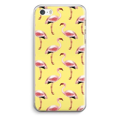 Flamingo's geel: iPhone 5 / 5S / SE Transparant Hoesje