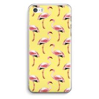 Flamingo's geel: iPhone 5 / 5S / SE Transparant Hoesje